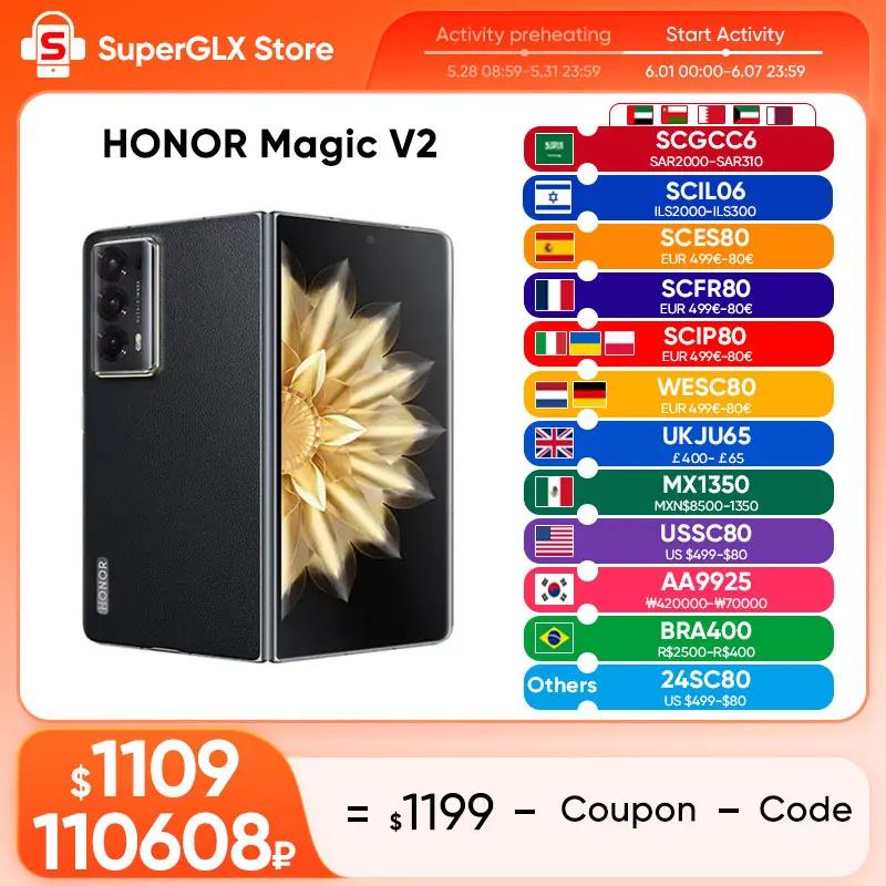 Honor Magic V2 ۷ι  ̽ LTPO OLED 120Hz ÷, 7.92 ġ 50MP ĸ ī޶, 巡 8 + 2  5000mAh 66W NFC, 5G
